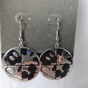 Mickey Mouse Dangling Earrings Walt Disney Jewelry Abstract Puzzle Cartoon